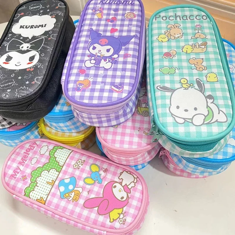 Cartoon kuromi PU Pencil Case Large Capacity Storage Pen bag for School Stationery Gifts