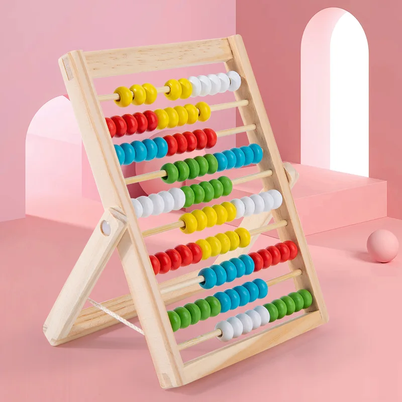 Syh1173 customized Color Montessori wooden abacus board Preschool Math counting Learning educational Toys for Kids Children