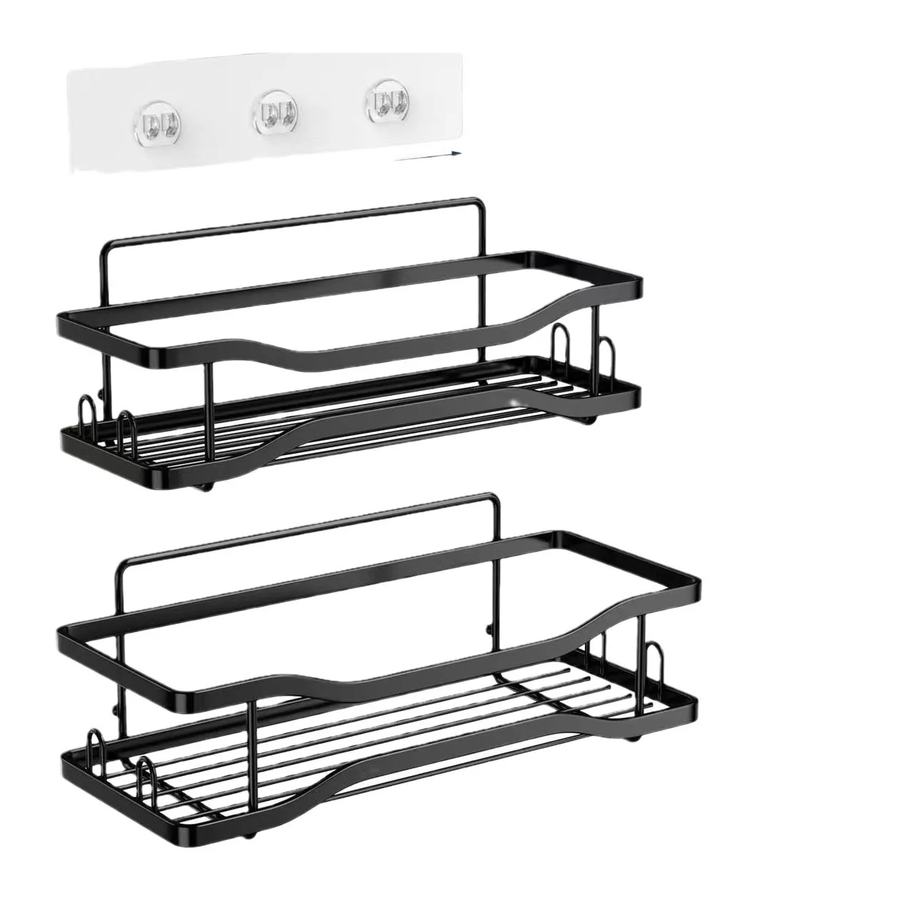 Hot Sale Wall Tier Hanging Shower Caddy Shelves Storage Rack Adhesive No Drilling Shelf Organizer Rust-Proof Basket For Bathroom