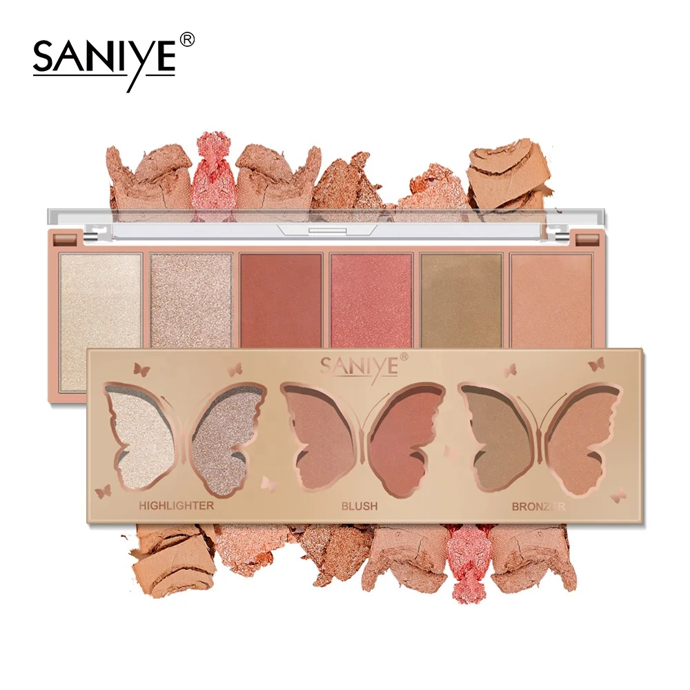 
SANIYE 3 in 1 Blush Highlight Contour Makeup Palette Wholesale Customized Face Makeup Powder 