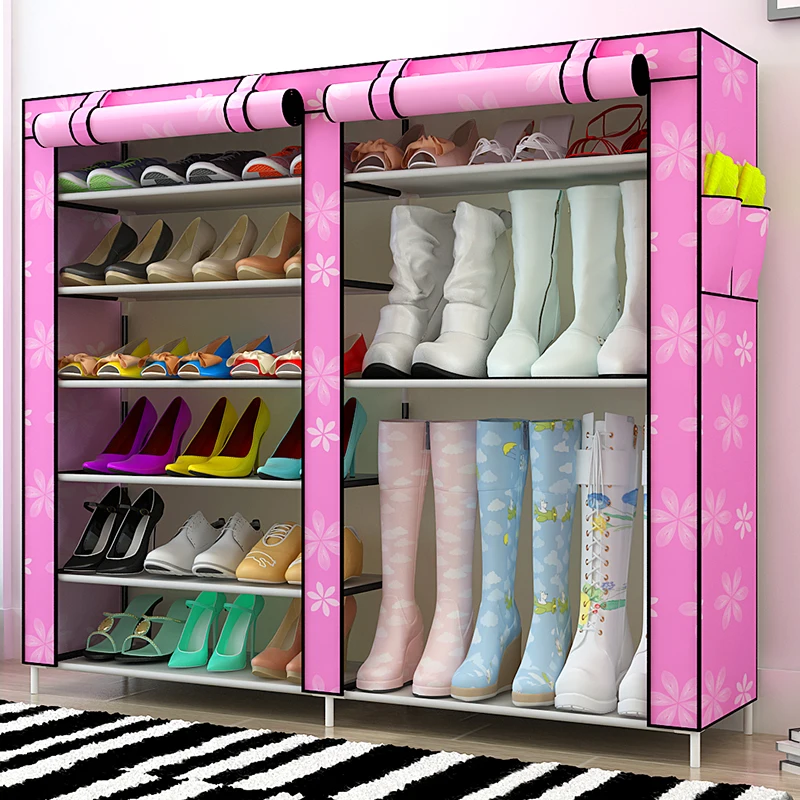 
Multiple layers Plastic parts Steel Pipe shoes shelf easy assembled storage organizer stand living room furniture shoe rack 