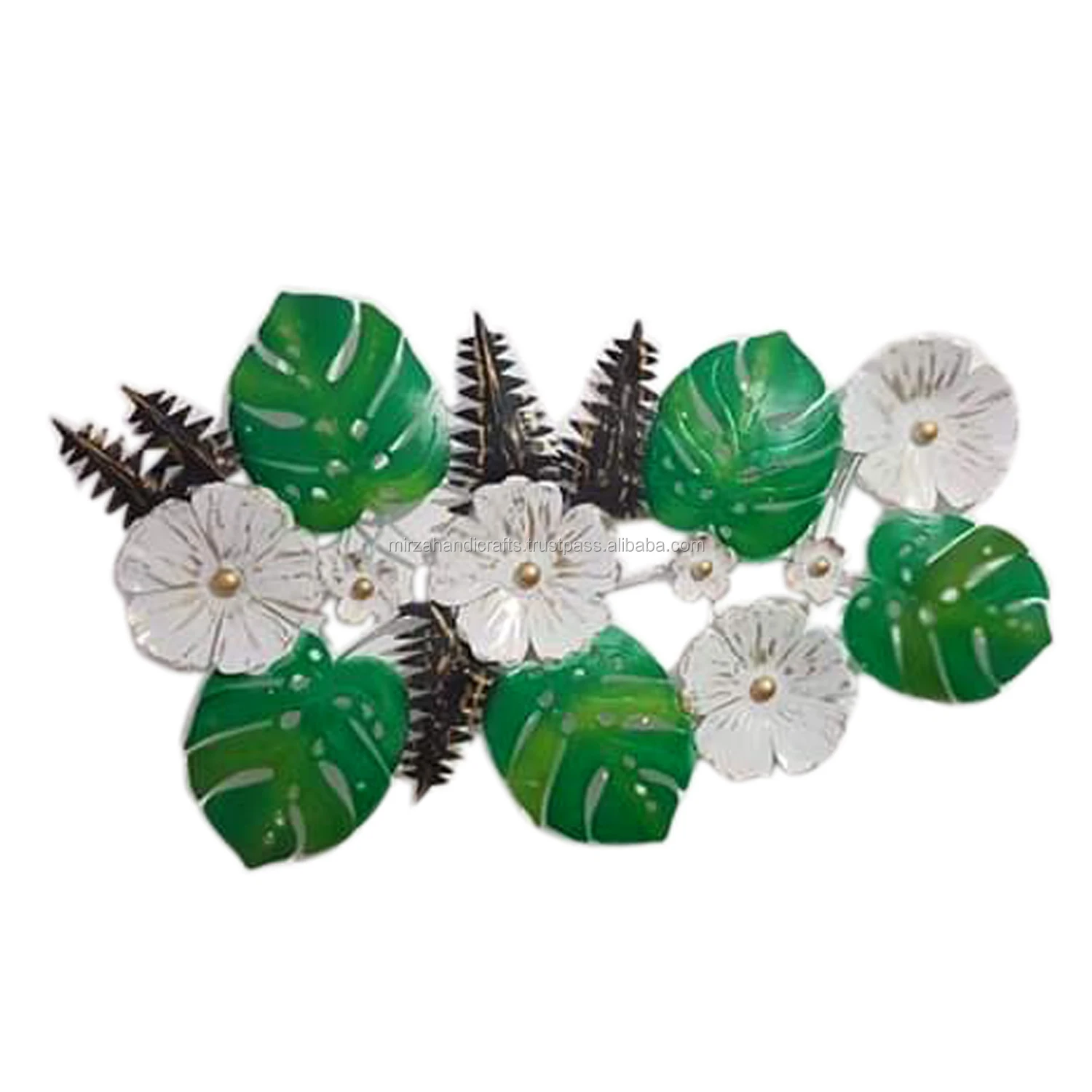Hand Painted Metal Leaves Wall Decor Home Decoration