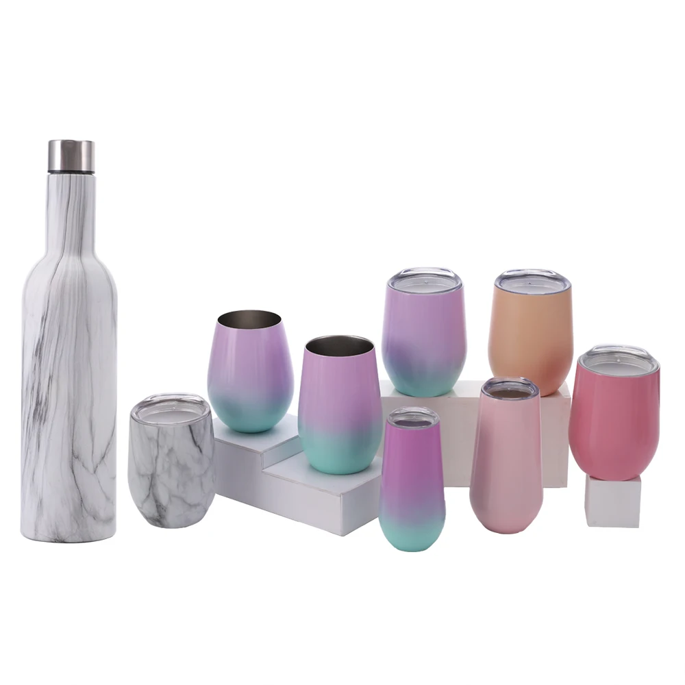 2022 gifts set customization insulated stainless steel wine bottles flask double wall wine vacuum flask