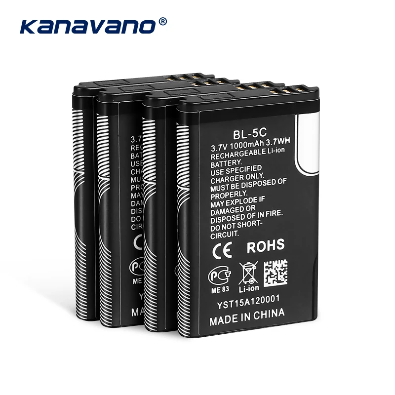 Chinese mobile phone batteries are suitable for BL-5C 3.7v 600mah 2.22wh suitable rechargeable mobile phone battery
