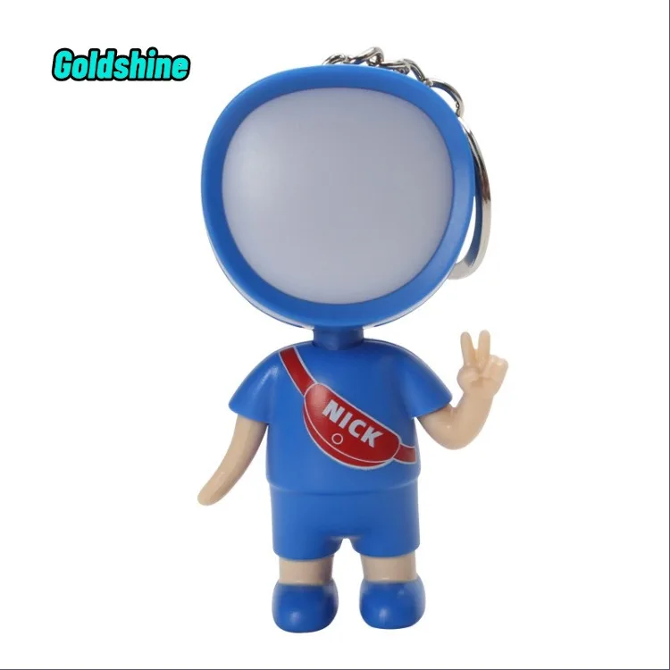 New Arrival Mini LED Flashlights Keychain Cute Carton 3D Spaceman Torch Keyring Fashion Bag Pendant with Promotional Wristba