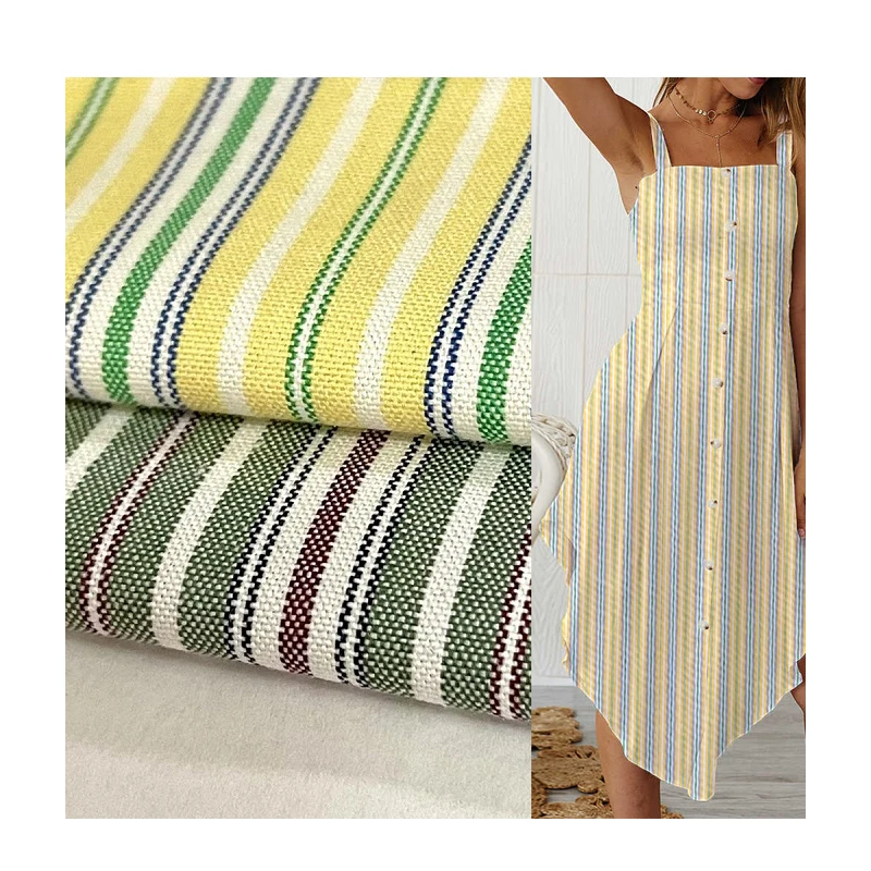 High quality yarn-dyed Oxford spun cotton polyester striped shirt / dress fabric