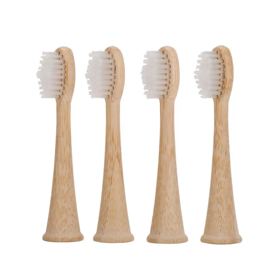 Biodegradable eco-friendly bamboo toothbrush head replacement for sonic electric  toothbrushes