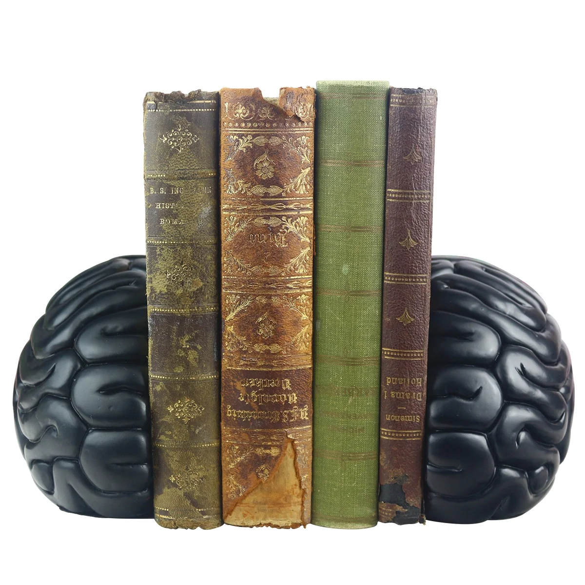 jinhuoba Bookends, Brain Decor Bookend Supports for Heavy Books, Home Decor Suitable for Office,