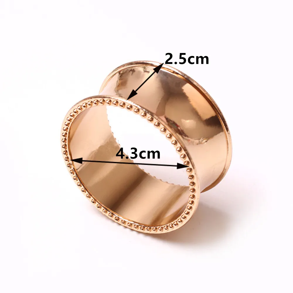 Wholesale Gold Accessories Napkin Rings Metal Elegant Wedding Napkin Rings Hotel Table Decoration