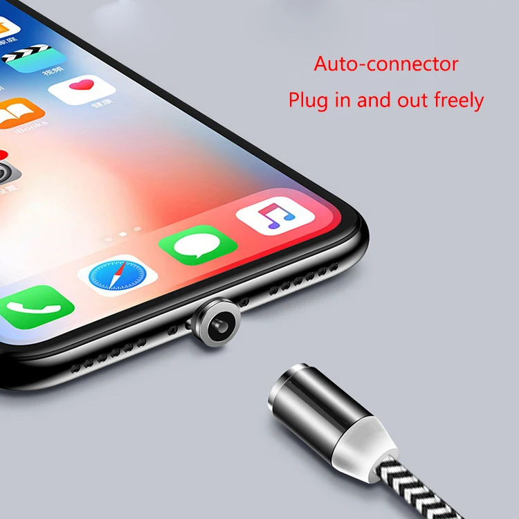
Nylon Braided Fast Charging 3 in 1 LED Magnetic Charger Cable 