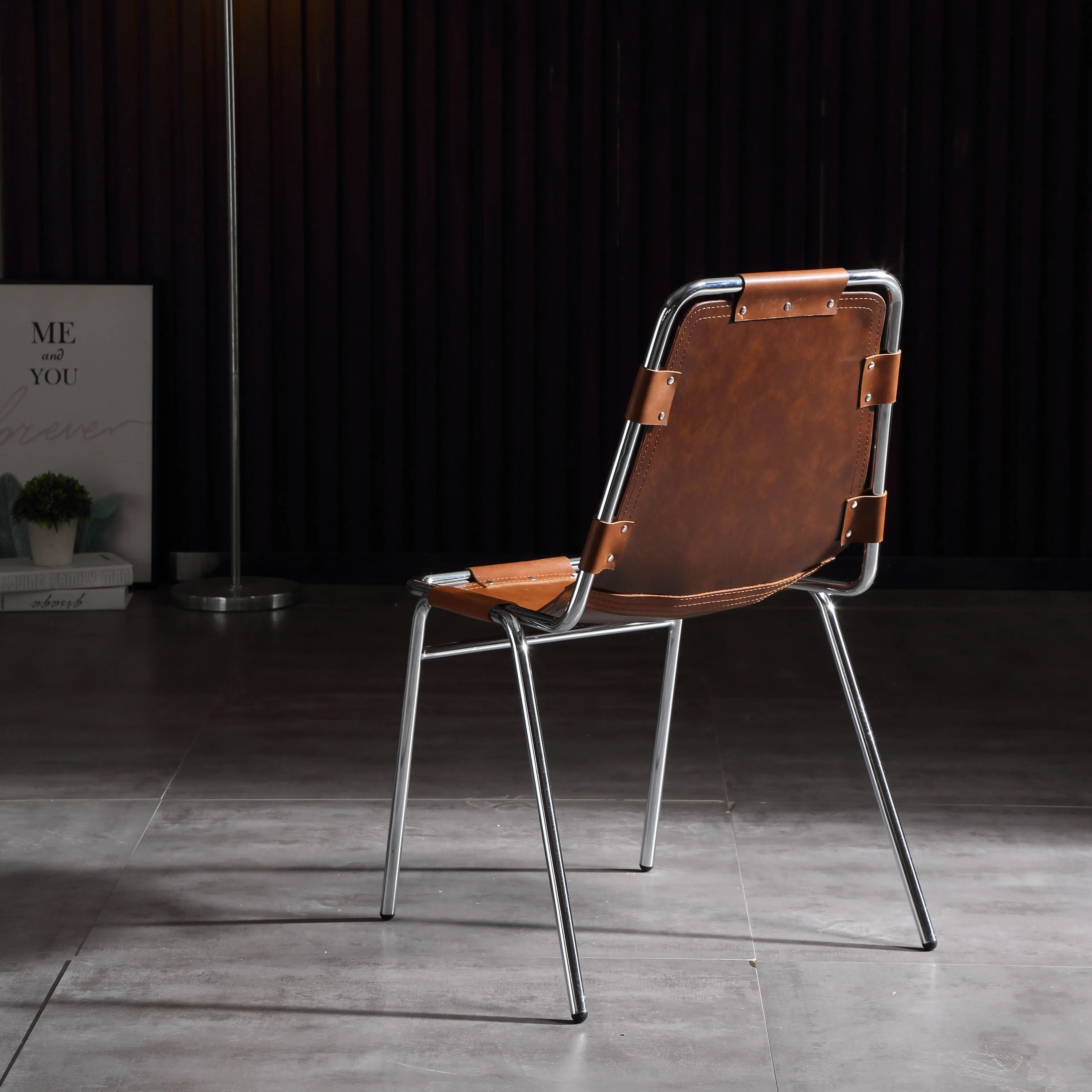 Железный стул Rrame, бесплатный образец, коричневый, черный, металлический стиль, время, кофейник, столовая, современная мебель, шт.