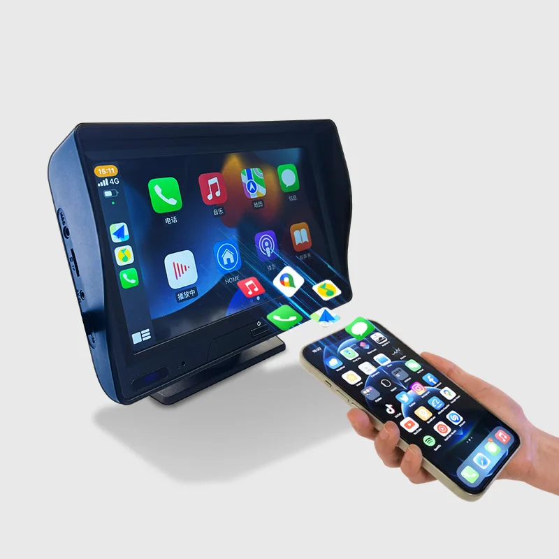 Aoedi A5 Универсальный 7 дюймов сенсорный экран синий зуб беспроводной радио Android авто Apple CarPlay