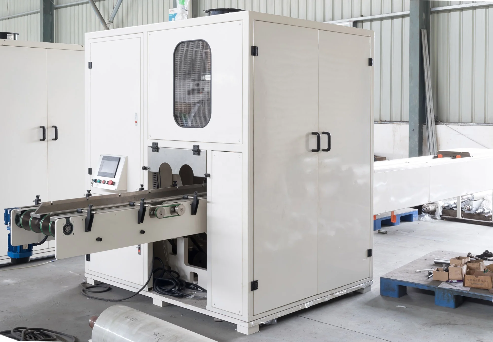 High quality color glue lamination kitchen towel production line color printing double embossing cutting packing machine price