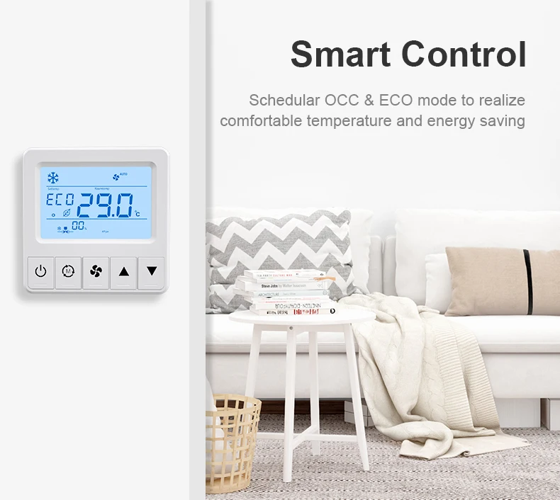 Bandary weekly programmable AC digital Modbus fan coil smart room thermostat