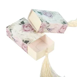 Drawer Folding Tassel Rose Paper Handmade Sweet Sugar Gift Soap Packaging Candy Box