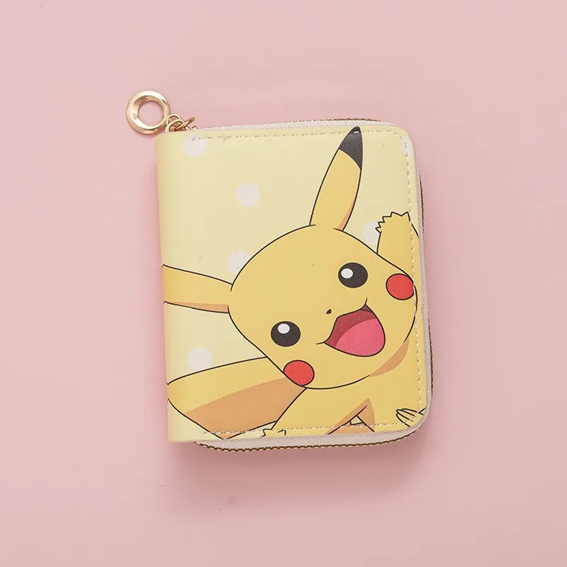 Wholesale fashion cute piKachu printed coin purse low price student short zipper wallet