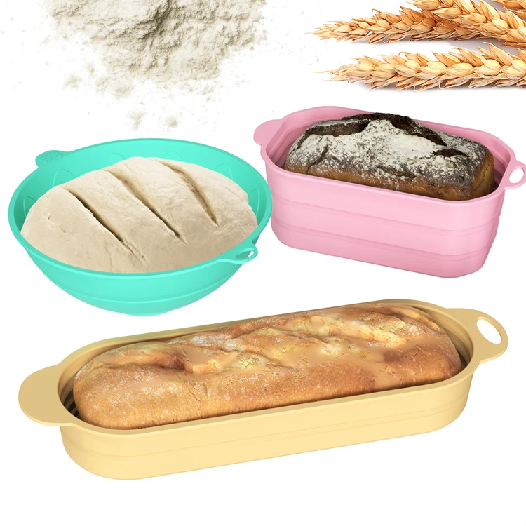 Silicone Proofing Baskets Bread Baking Set Sourdough Round Ferment Proofing Fermentation Cooking Bread Making Baking Basket