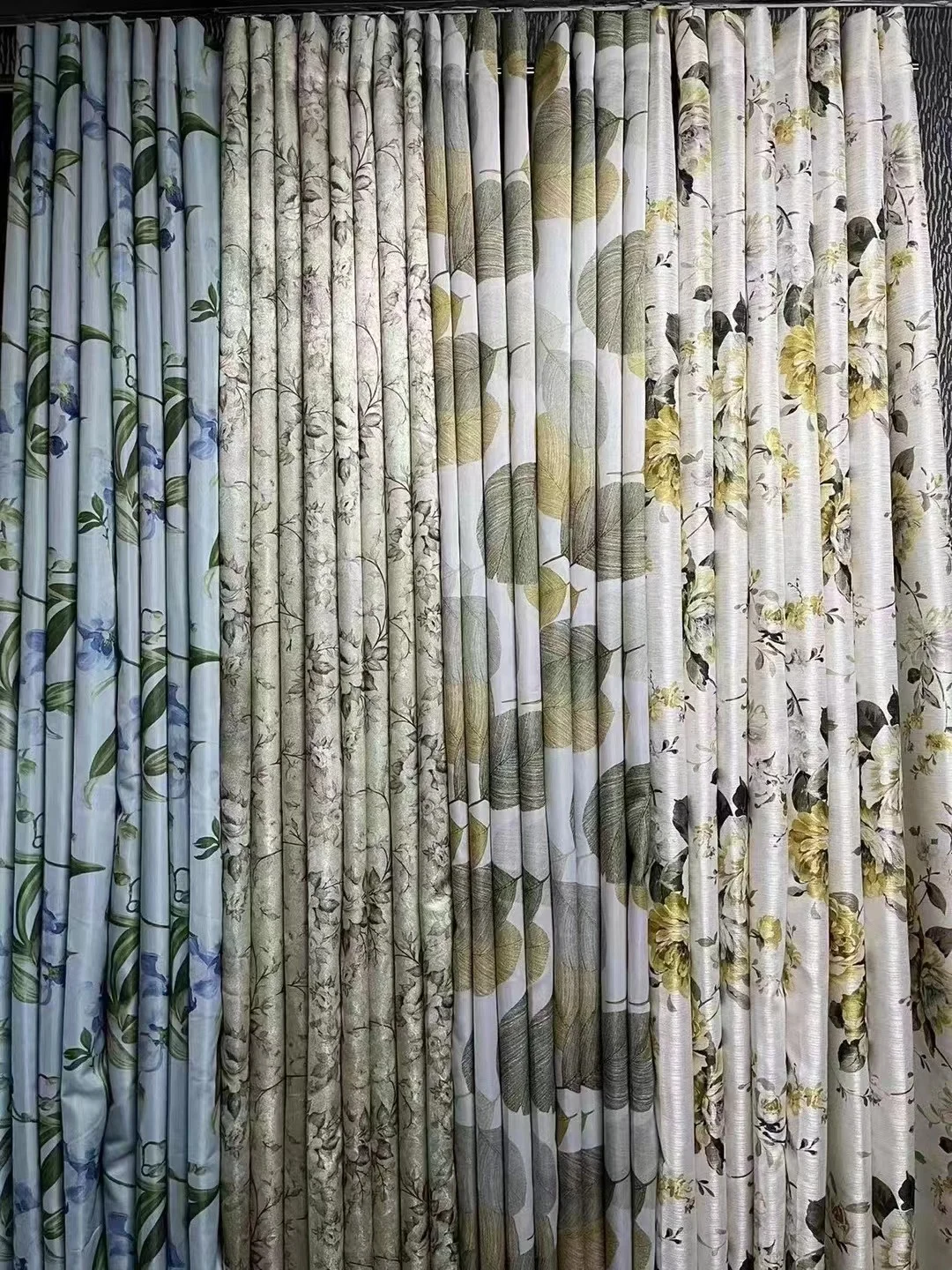 Wholesale European Style Floral Printed Curtains Blackout Fabric Ready-Made Curtain for Living Room Office