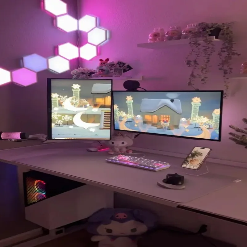 Factory Wholesale Pc Gamer Desk With Led Light Gaming Table Rgb Gaming Desk