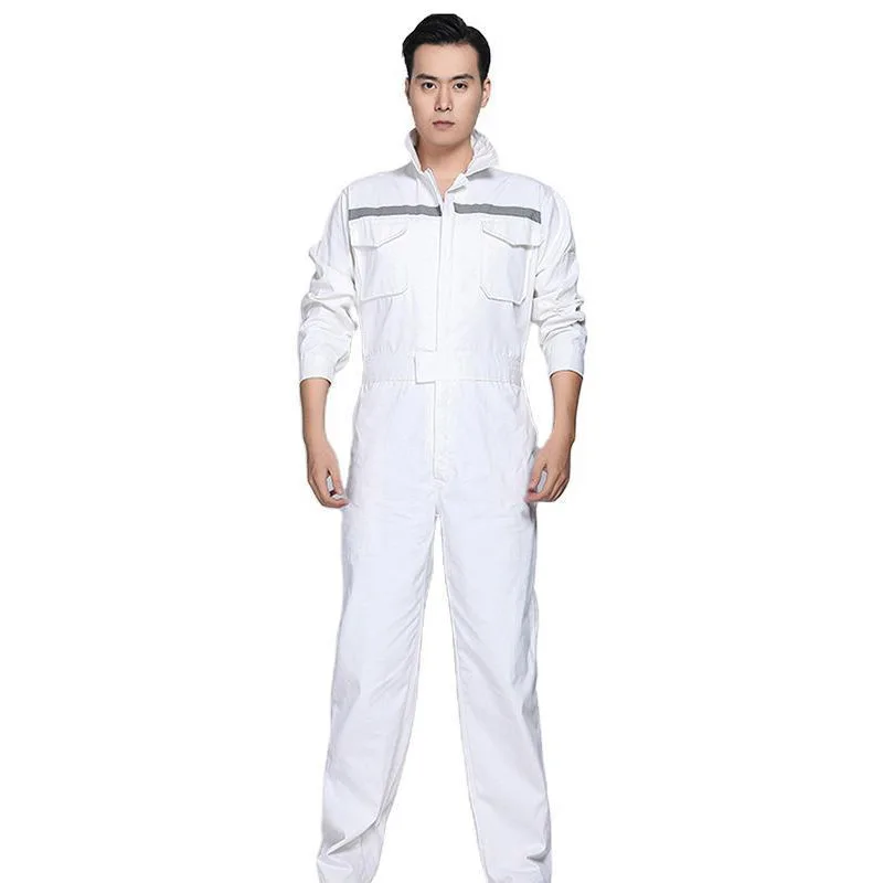 
New Design Long Sleeve White Uniform Coverall Cotton Reflective Worksuits Coverall Fire Retardant 