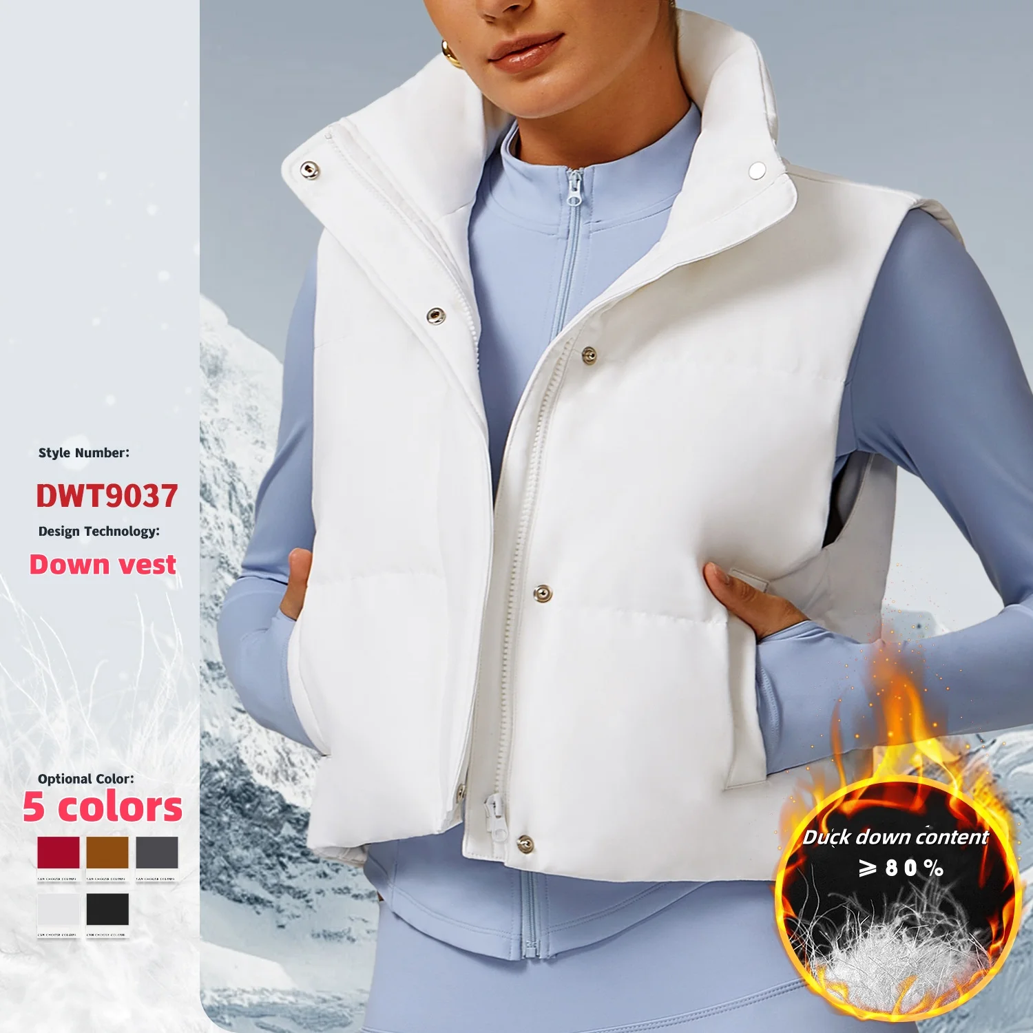 2024 Autumn New Winter Vest Down Jacket Vest Fashion Versatile White Duck Down Warm Sports Coat