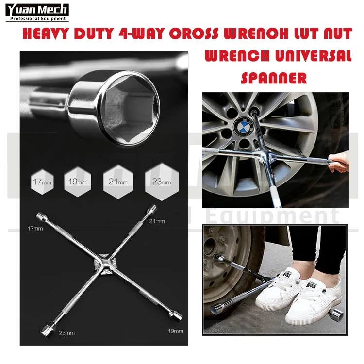 Various Specifications Automobile Car Repair Lug Nut Four Way Socket Multi Cross Tool Wrench