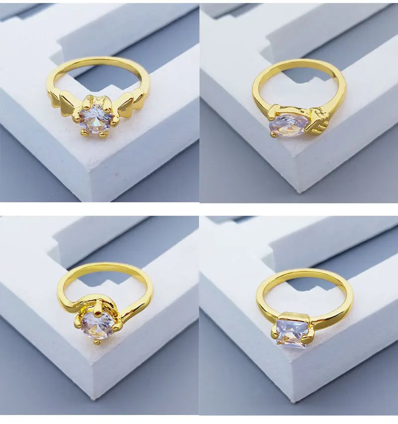 Fashion Zircon Fine Jewelry Women Claw Set Diamond Crystal Rings Rhinestone Finger Rings Engagement Rings