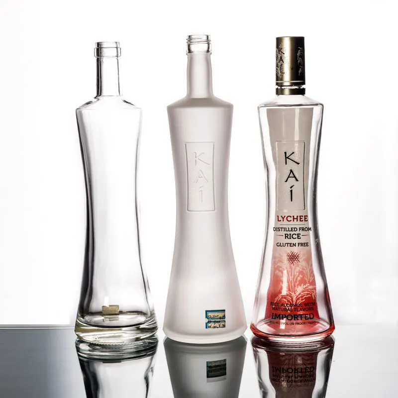 Whisky vodka wine glass bottles 750 ml with custom label