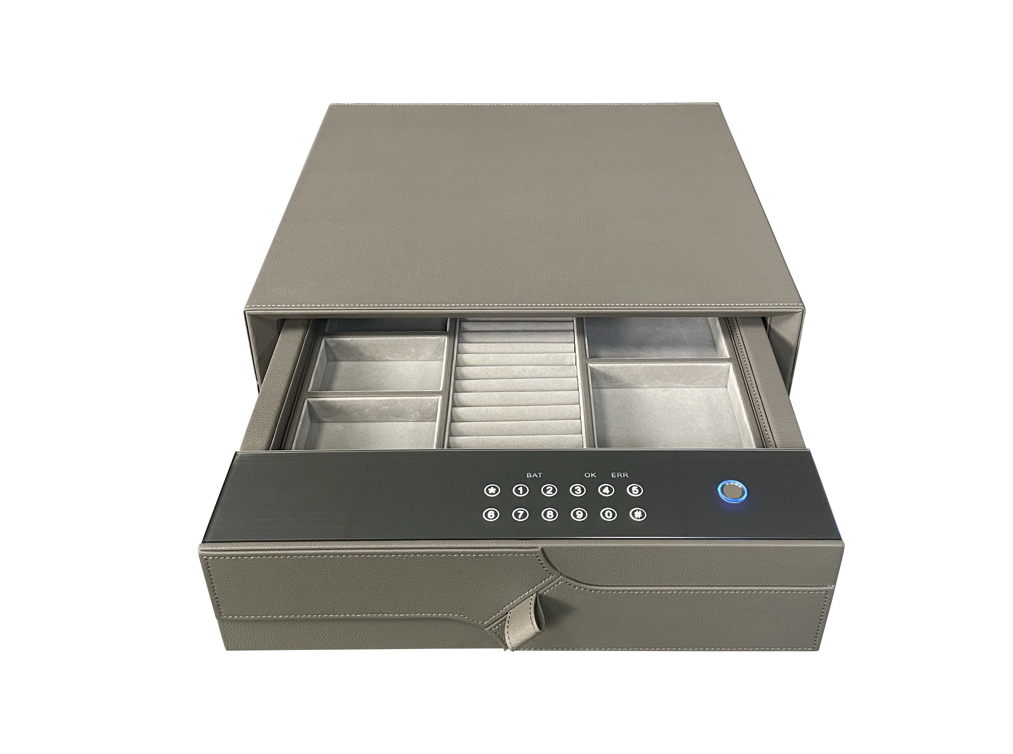 Smart home Luxury Leather Safe box money deposit box Anti-theft Password Fingerprint Jewelry Box