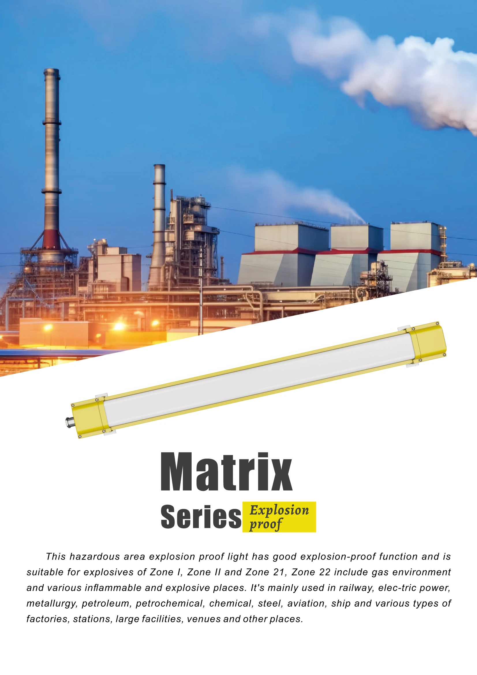Atex Approved Led Explosion-proof Lights 40w 80w Explosion Proof Led Linear Luminaires