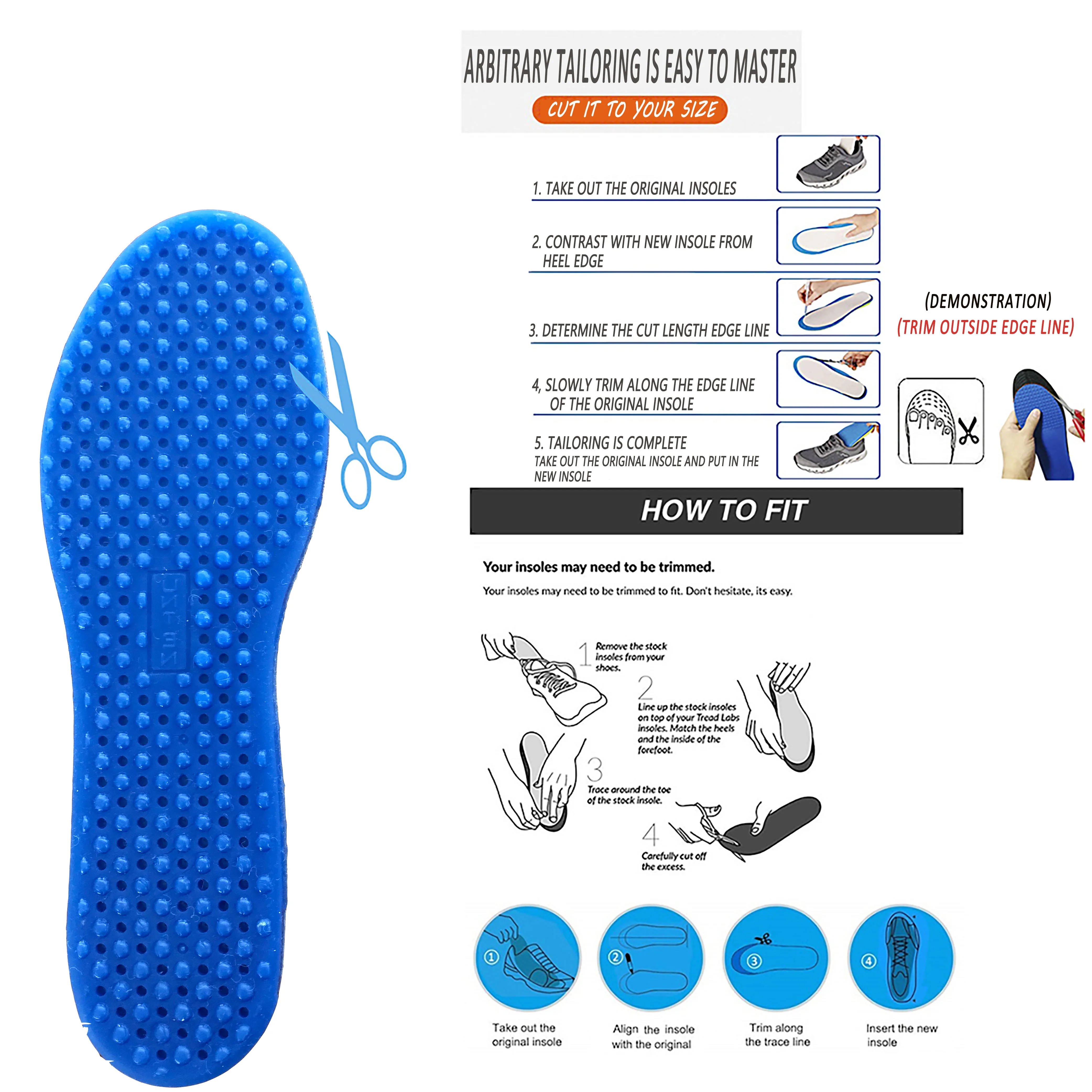 arch support sports soles insoles orthopedic cushion silicone insoles for shoes