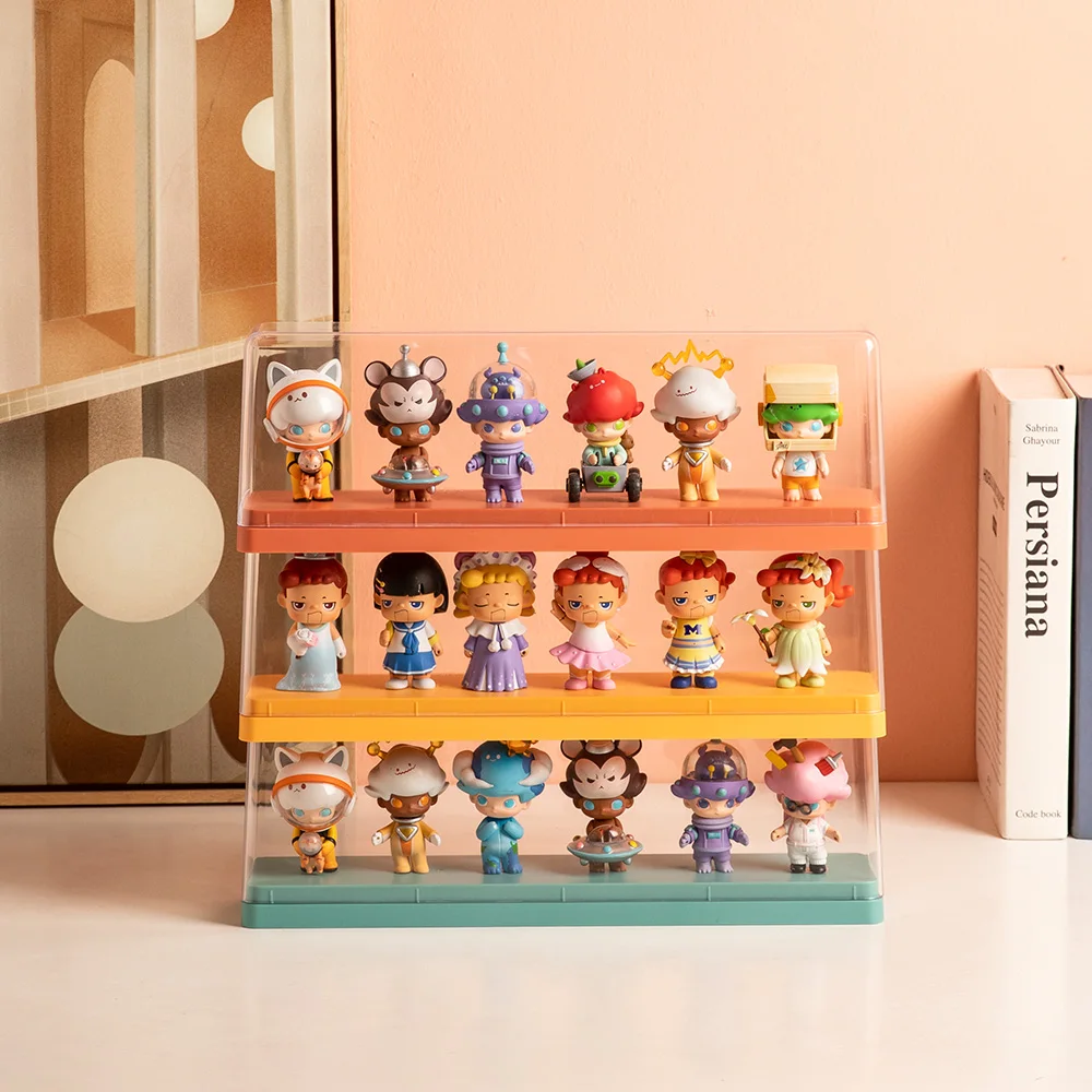 Acrylic Display Case Clear Box Cube Organizer Stand with Base Assembled Countertop Showcase for Home Collections Action Figures