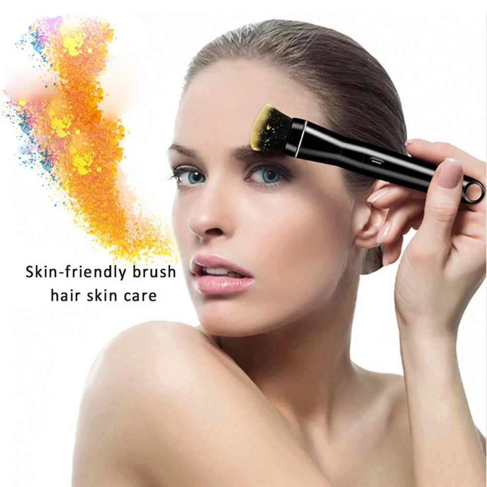 mini portable 360 rotating round electric makeup brush tools for foundation
