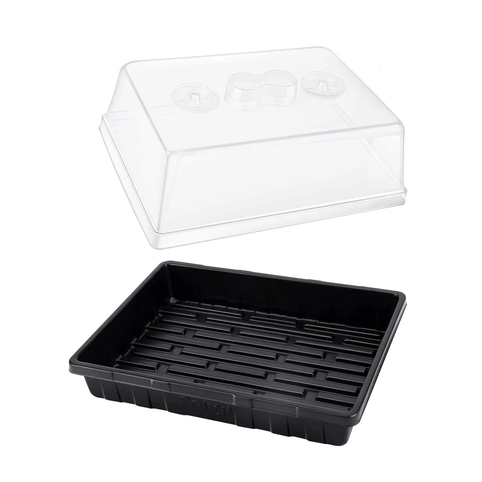 Sunshine Garden Strong Plant Growing Trays with Humidity Domes for Seed Starting 10' X 20' Propagation Set With Top Dome