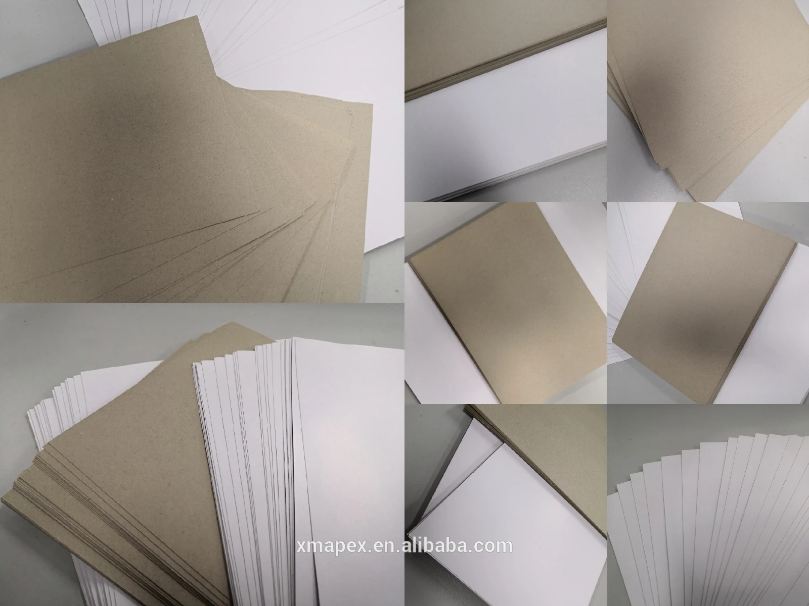 Grey board with duplex surface  Grey Board with Double side Duplex paper 0.3-3mm for packing