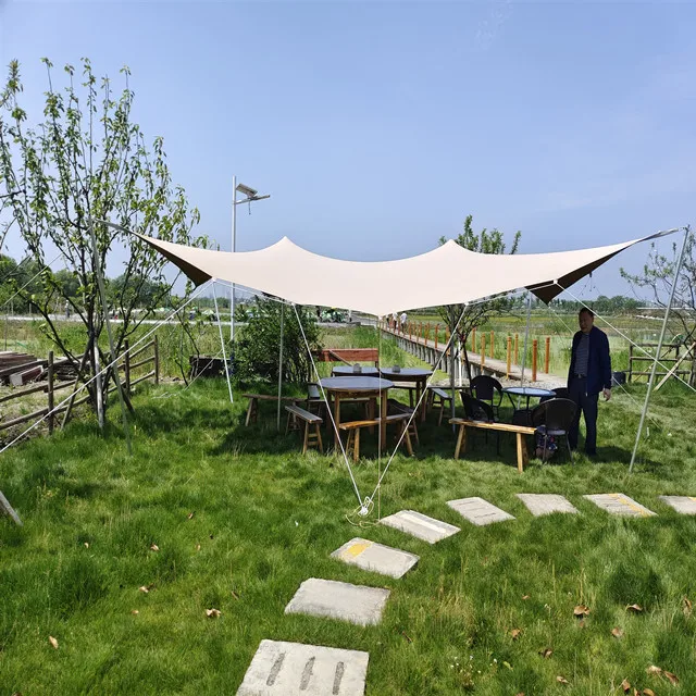 Unistrengh Camping aluminum pole spider star shaped stretch tent for events advertising stretch tents