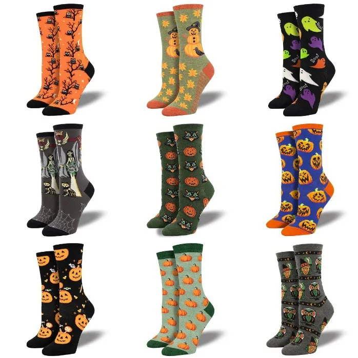 Custom socks with packaging cartoon animal jacquard cool girl dress display for halloween socks women
