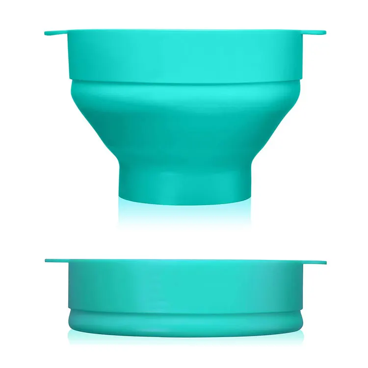 Household Foldable Dishwasher Safe Custom Logo Bpa Free Collapsible Microwave Silicone Popcorn  Bowl Popcorn Popper