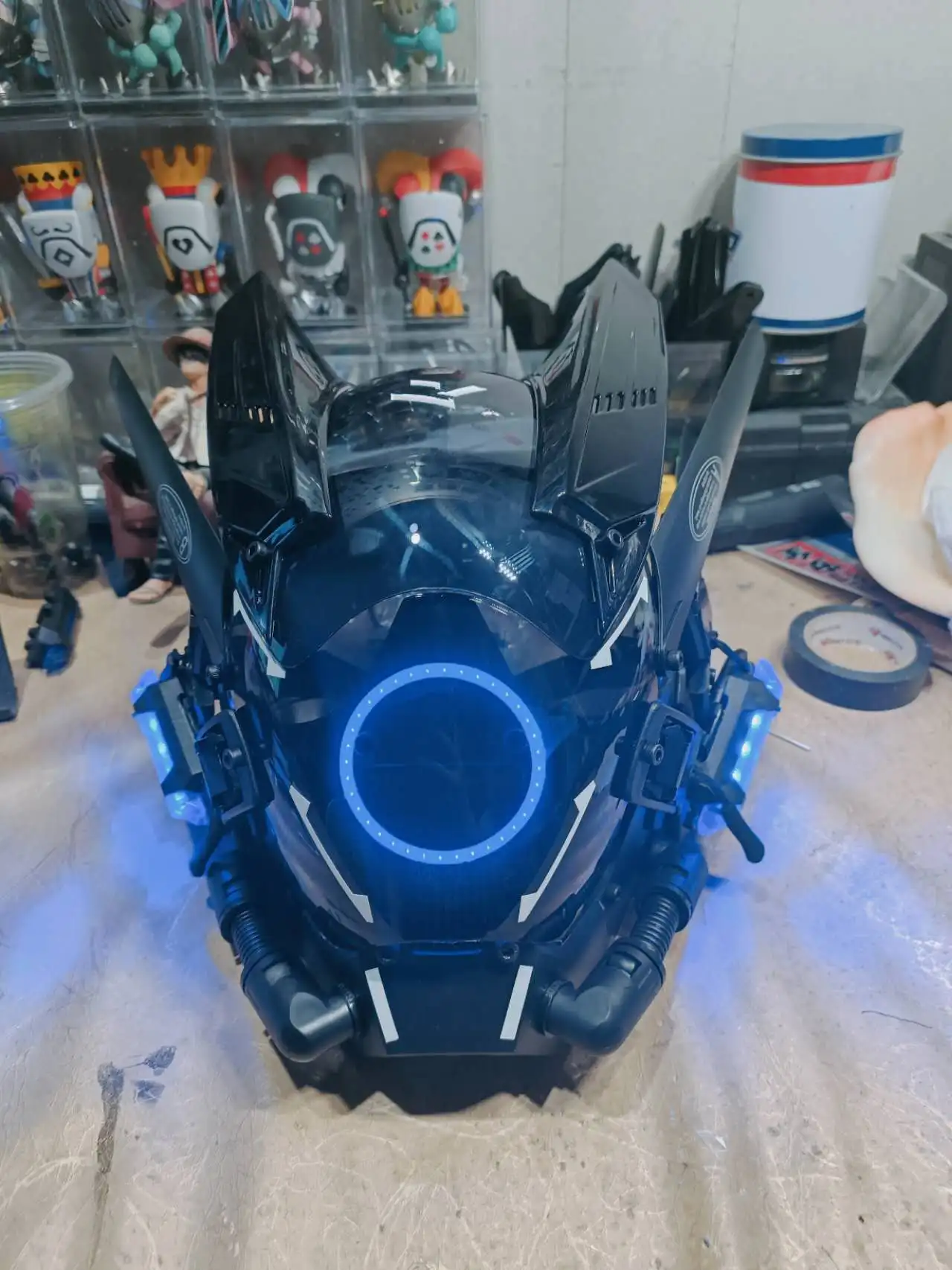 Hot Sale Mask LED Light Helmet Halloween and Christmas PC Mask Soldiers party Luminous Mask