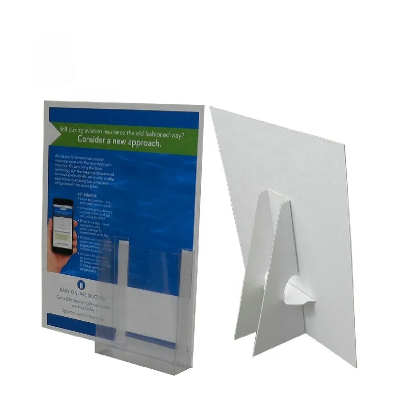 Custom Recycled Cardboard Table Poster Display With Brochure Holder for Advertising
