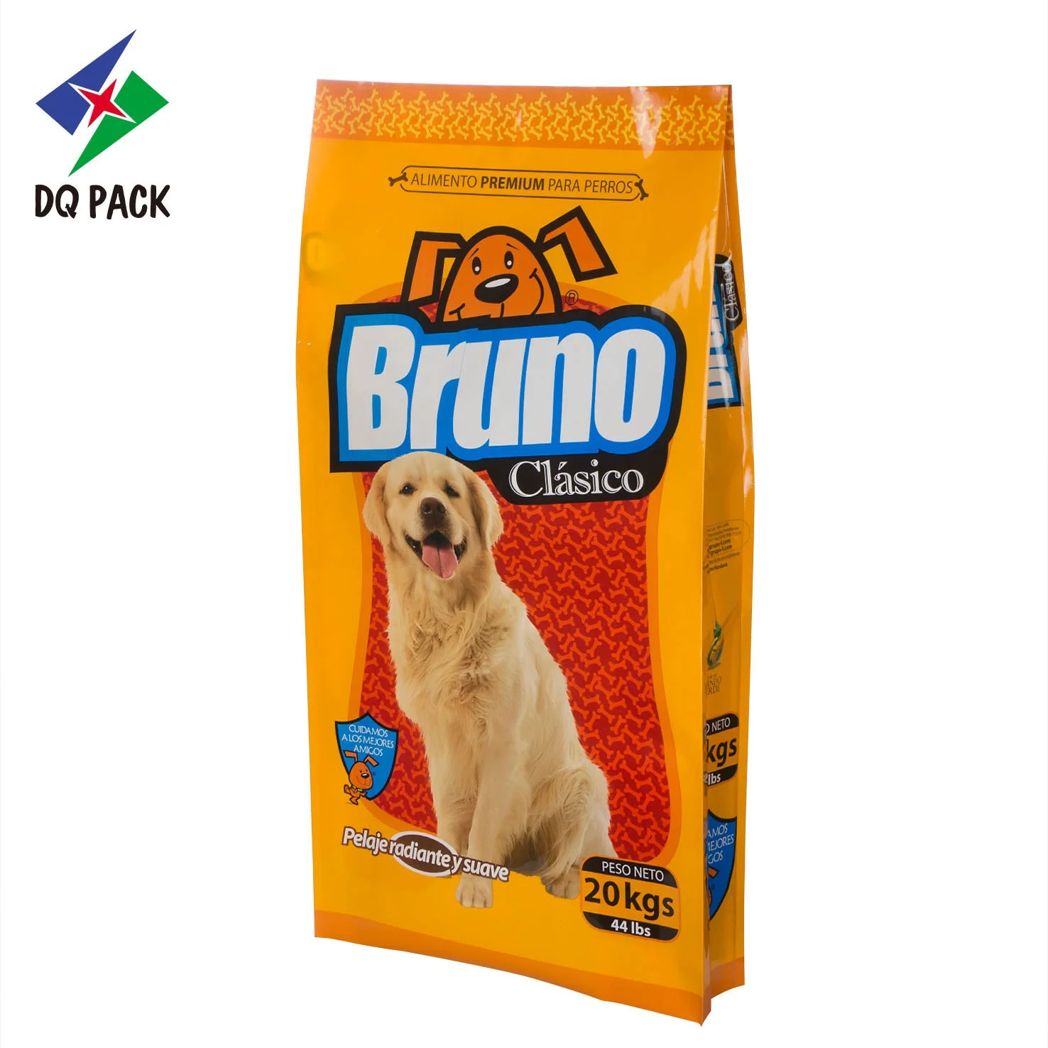 DQ PACK Custom Plastic Bags Side Gusset Bag  dog food packaging pet food bag pouch