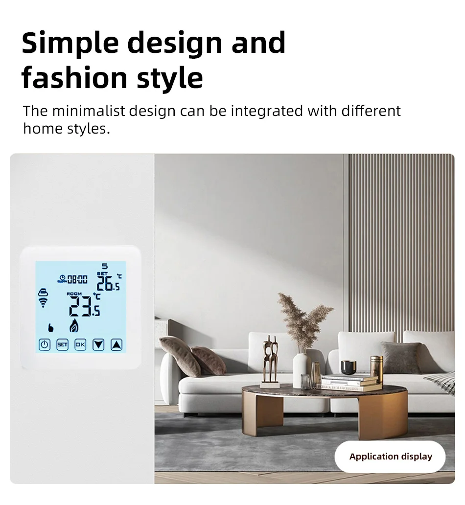 Touch Screen 7 Days Programmable WIFI Thermostat with Ios and Android APP