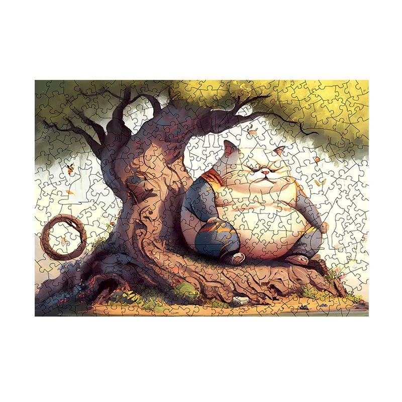 cat 3D Puzzle Unique Shape Wood Animal Puzzle Wooden Jigsaw Puzzles for Adults Kids Gift