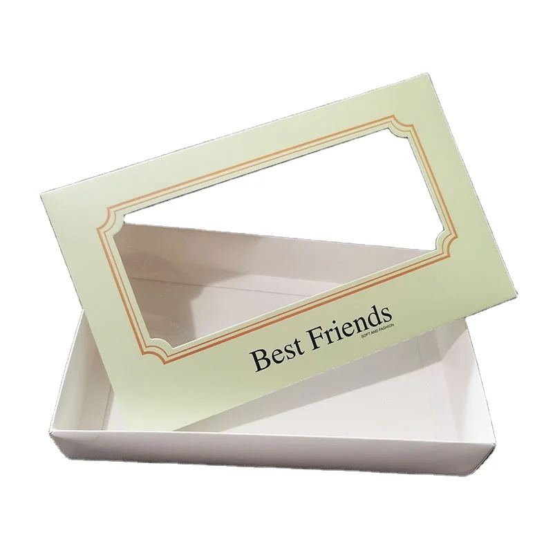LOW MOQ Custom Custom Logo Kraft Paper Pie Gift Box Packing Pvc clear Window Underwear Recycled Sliding Cardboard Pack