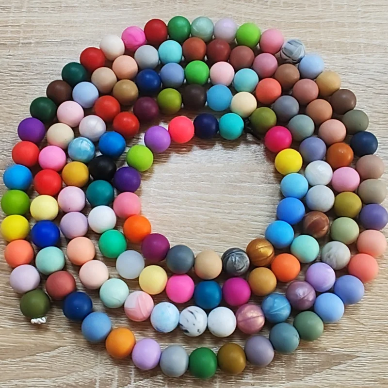 140 Colors Bpa Free Silicone Teething Loose Bead Food Grade Round Chew 9mm 12mm 15mm 19mm Soft Silicone Beads Wholesale