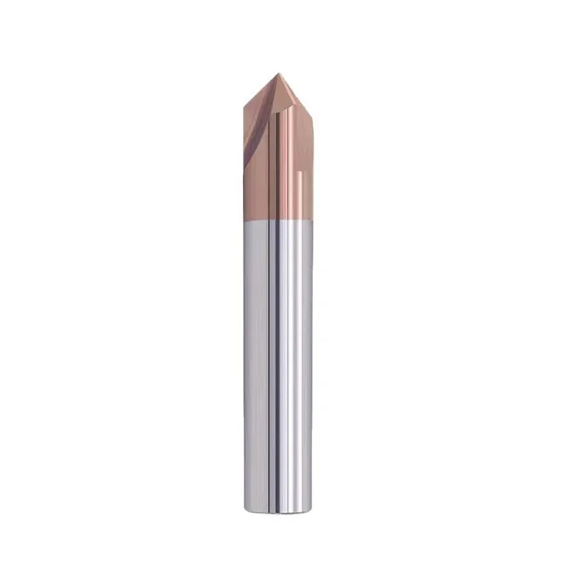 HRC55 Tungsten Carbide End Mill Straight Shank Chamfer Milling Cutter For Steel and Aluminum