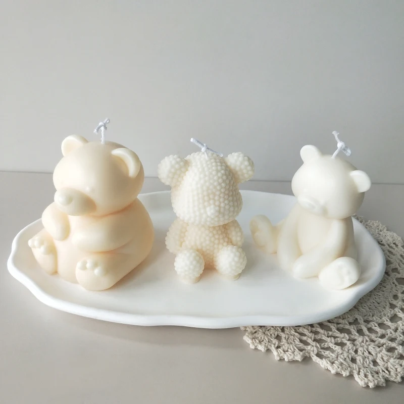 J520 Wholesale Luxury Birthday Gifts Candle for Kids Teens Adults DIY Soy Wax Unique Cute Bear Shaped Candle With Gift Box