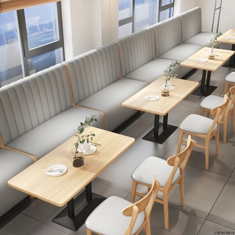 Customize Indoor Wooden Restaurant Furniture Semicircle Leather Booth Seating Sofa Bench With Table Chairs Sets
