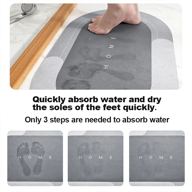 2022 Factory Sale Absorbent Floor Mat Soft Diatomite Bath Mat Quick-Drying Bathroom Rug Non-slip Entrance Doormat For Bathroom