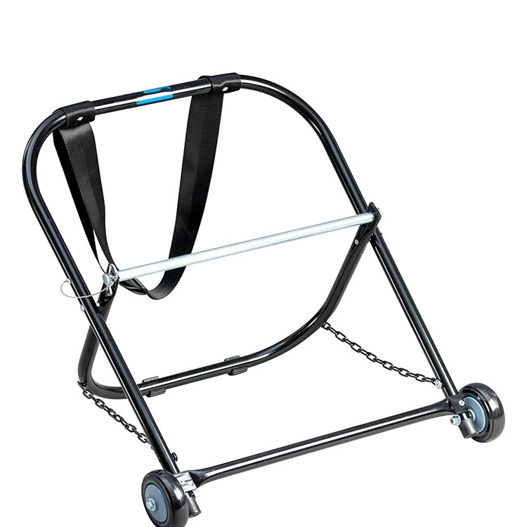 JH-Mech Custom Convenient Easy to Move With Wheels and Pull Strap Black Sturdy Tubular Steel Cable Roller Stand Customized
